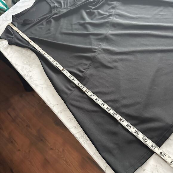 Athleta TALL Nectar Faux Wrap Black Knee Length Dress‎ Women's Size XL TALL - Picture 13 of 13